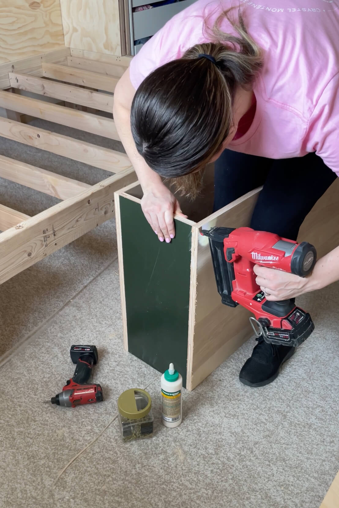 Building drawers for under bed storage.